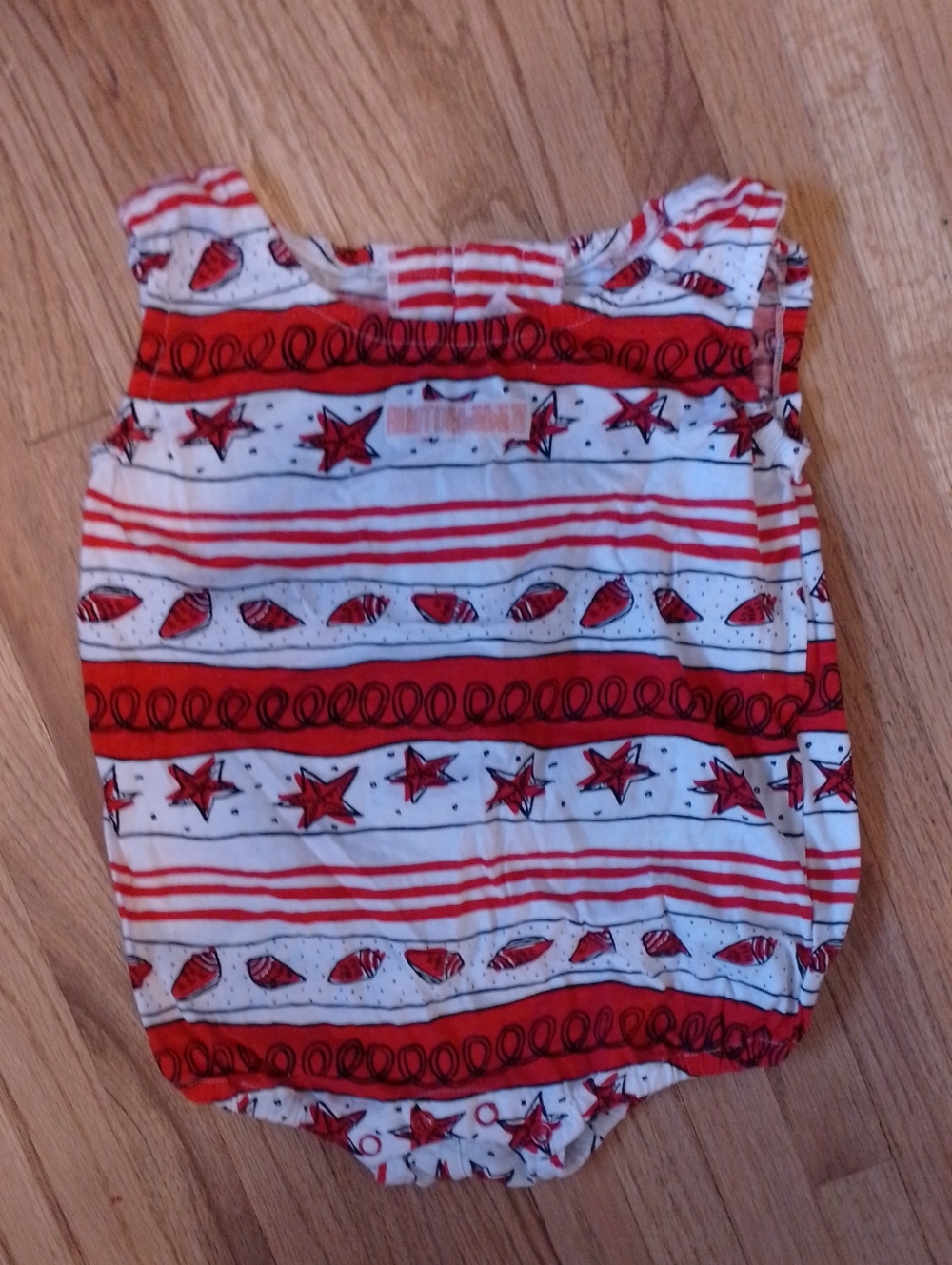 Bebe 2 Red & White Star And Seashell Stripe One-Piece Baby Jumper